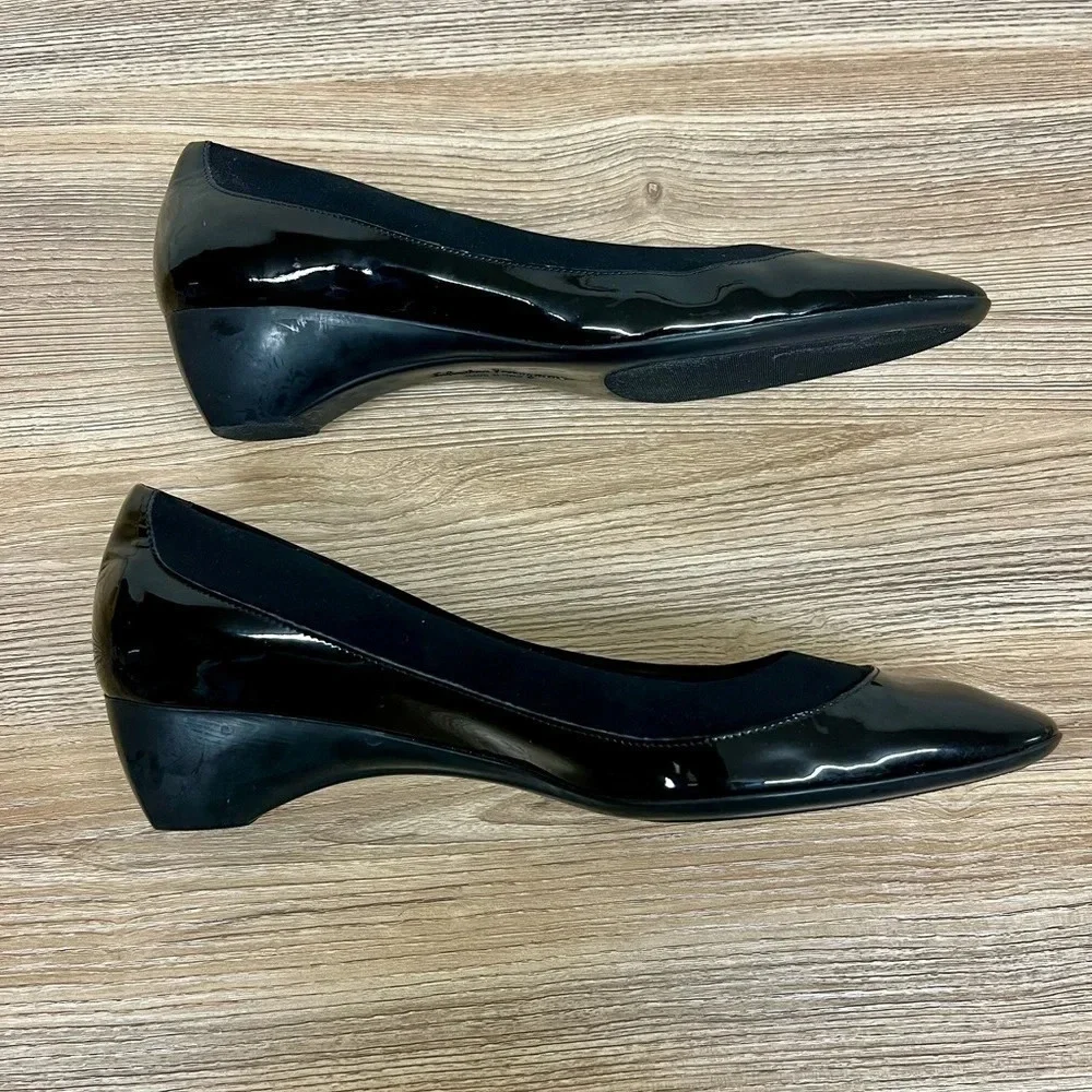 Salvador Ferragamo Patent Leather Heel Size 7.5 B